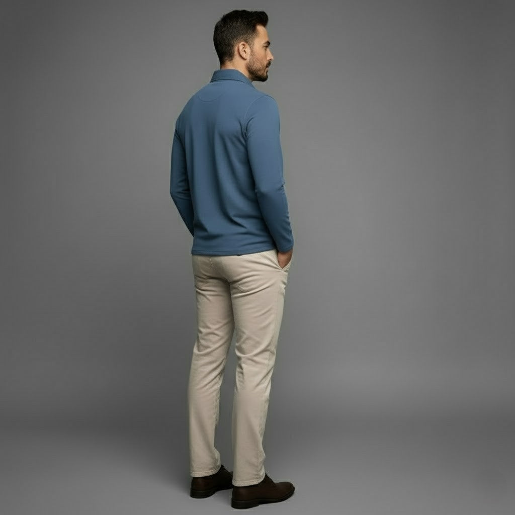 Ethan | Men's Long Sleeve Winter Polo Shirt
