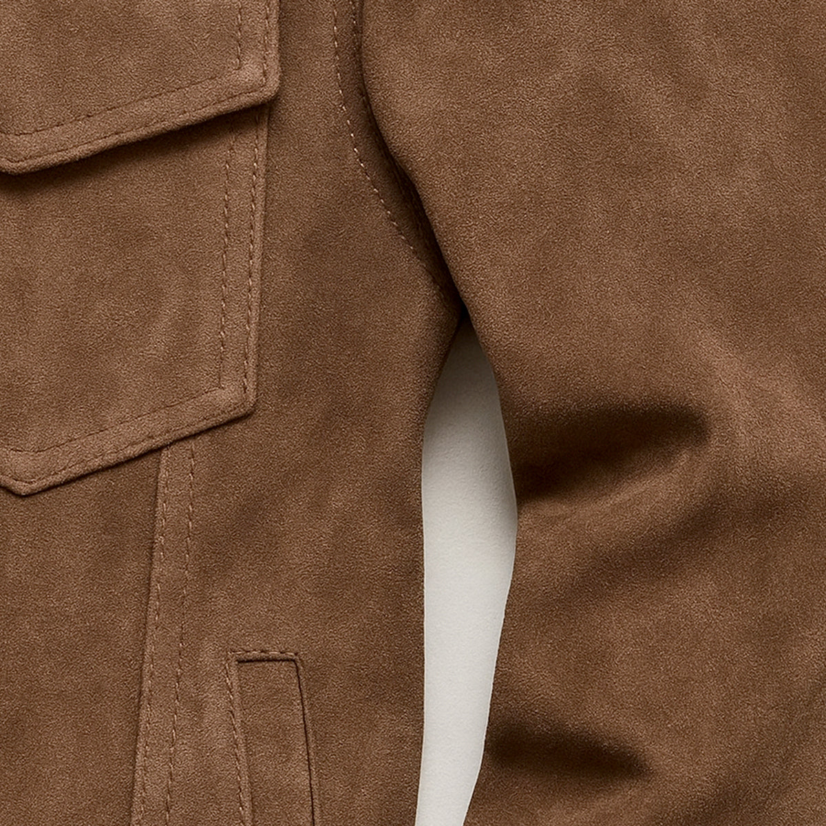 Men’s Suede Look Jacket Button Up Casual Lightweight Coat