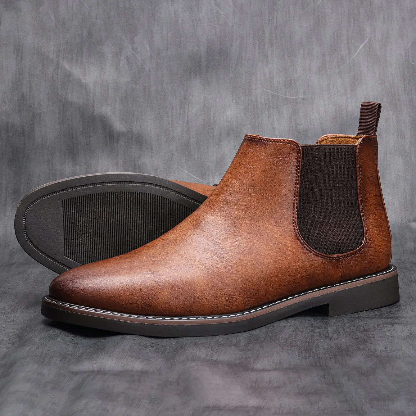 The Highlands Men's Durable Leather Chelsea Boots