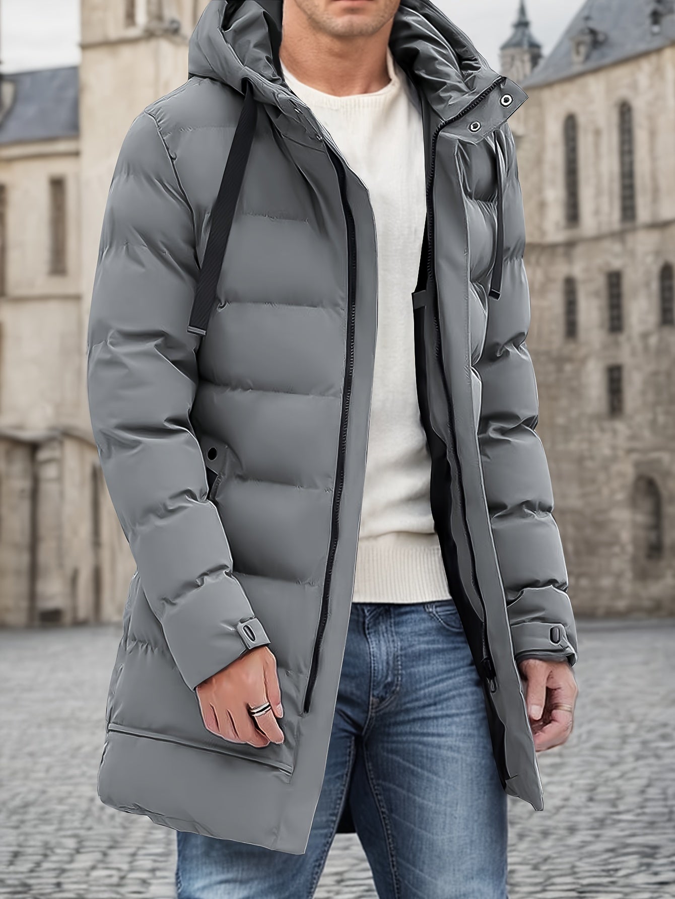 Nico | Men's Warm Long Puffer Hooded Jacket