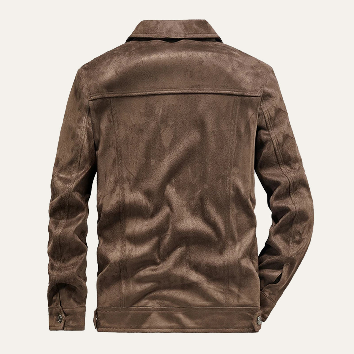 Men’s Suede Look Jacket Button Up Casual Lightweight Coat
