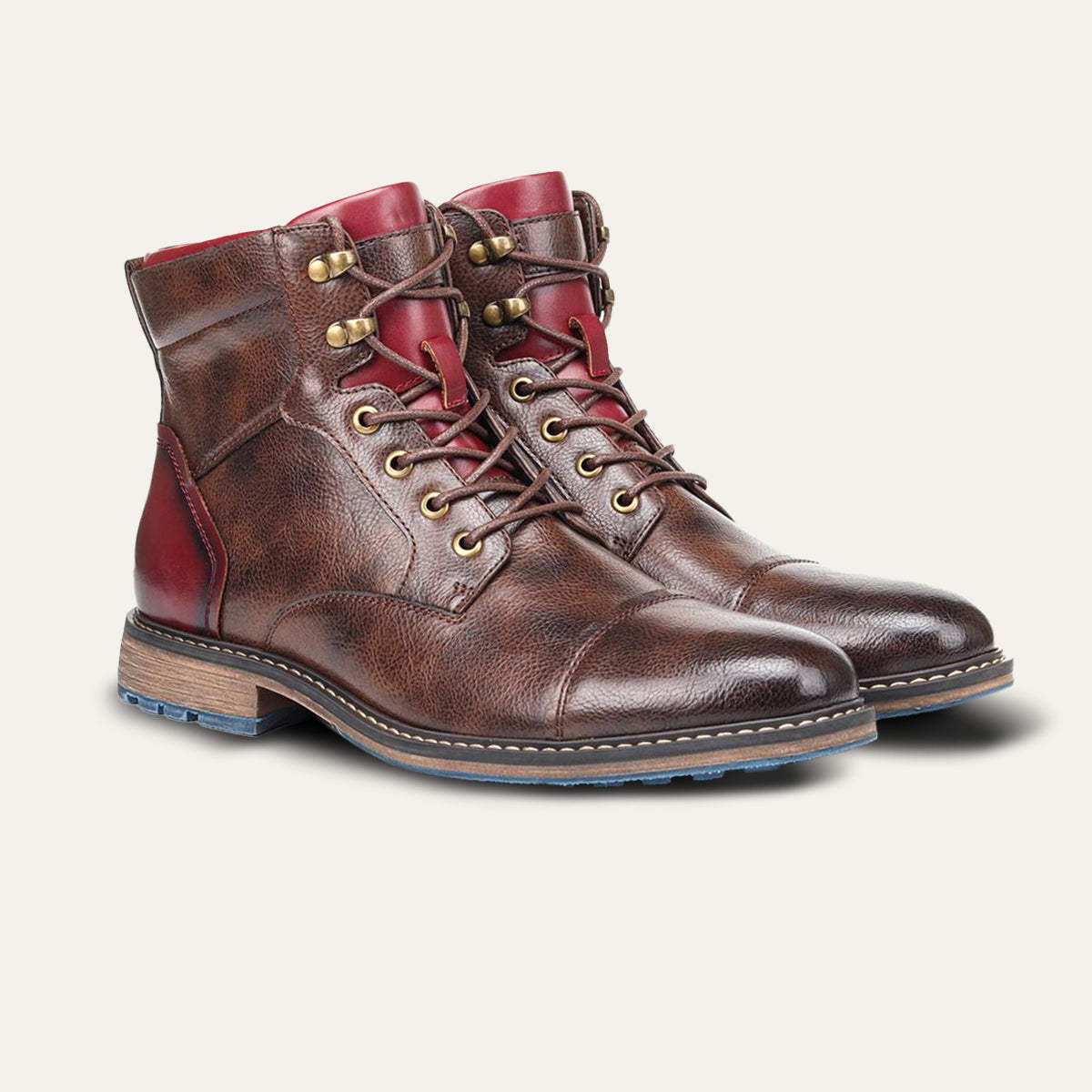 Men’s Premium Vintage Leather Boots Classic Lace Up Ankle Design