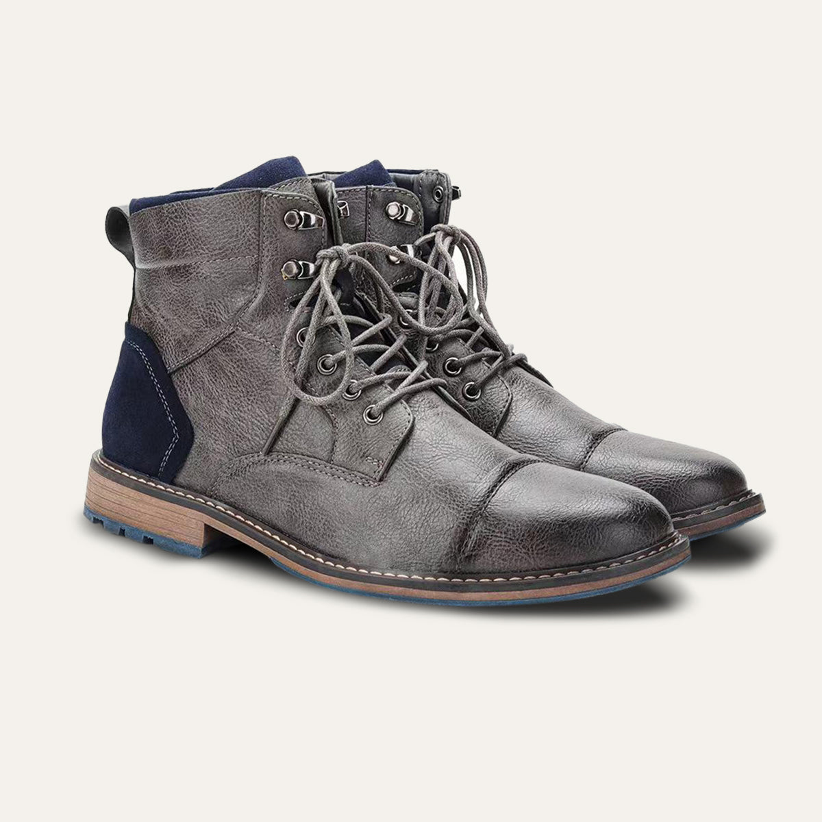 Men’s Premium Vintage Leather Boots Classic Lace Up Ankle Design