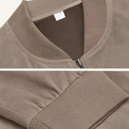 Men’s Suede Look Zip Up Jacket Casual Lightweight Bomber Coat