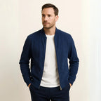 Men’s Suede Look Zip Up Jacket Casual Lightweight Bomber Coat