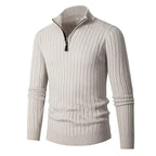 Men’s Ribbed Quarter Zip Jumper Old Money Knit