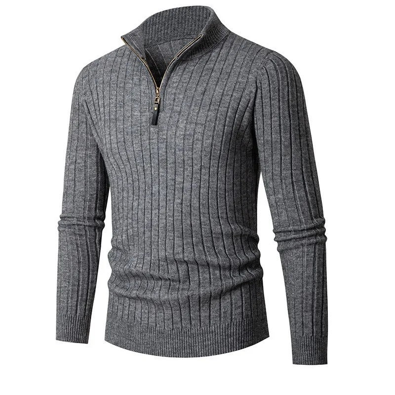 Men’s Ribbed Quarter Zip Jumper Old Money Knit