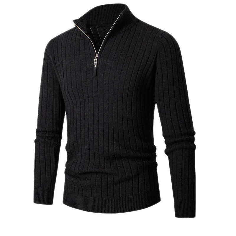 Men’s Ribbed Quarter Zip Jumper Old Money Knit