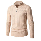 Men’s Ribbed Quarter Zip Jumper Old Money Knit