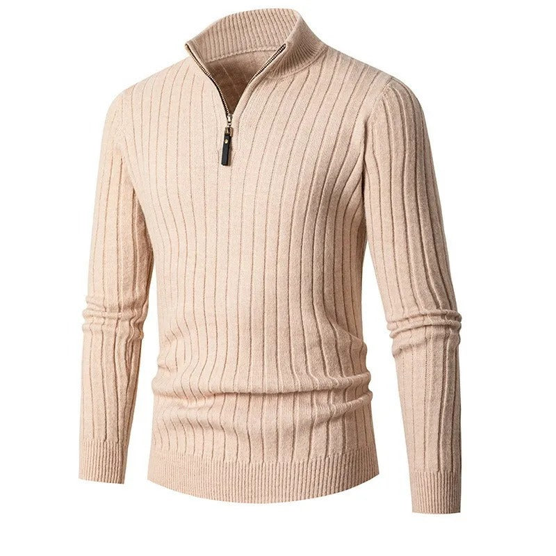 Men’s Ribbed Quarter Zip Jumper Old Money Knit