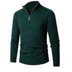 Men’s Ribbed Quarter Zip Jumper Old Money Knit