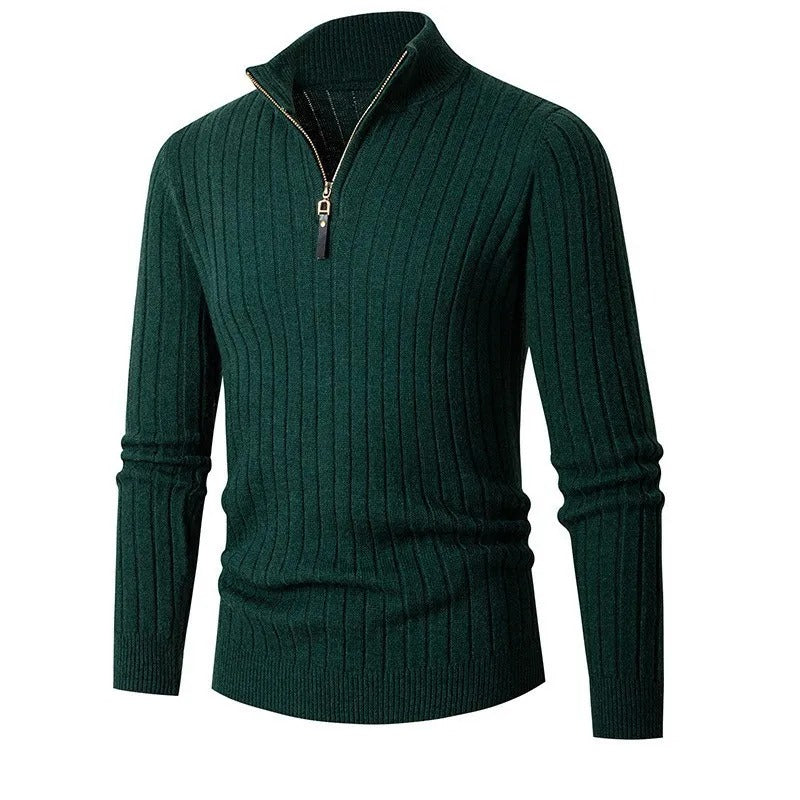 Men’s Ribbed Quarter Zip Jumper Old Money Knit