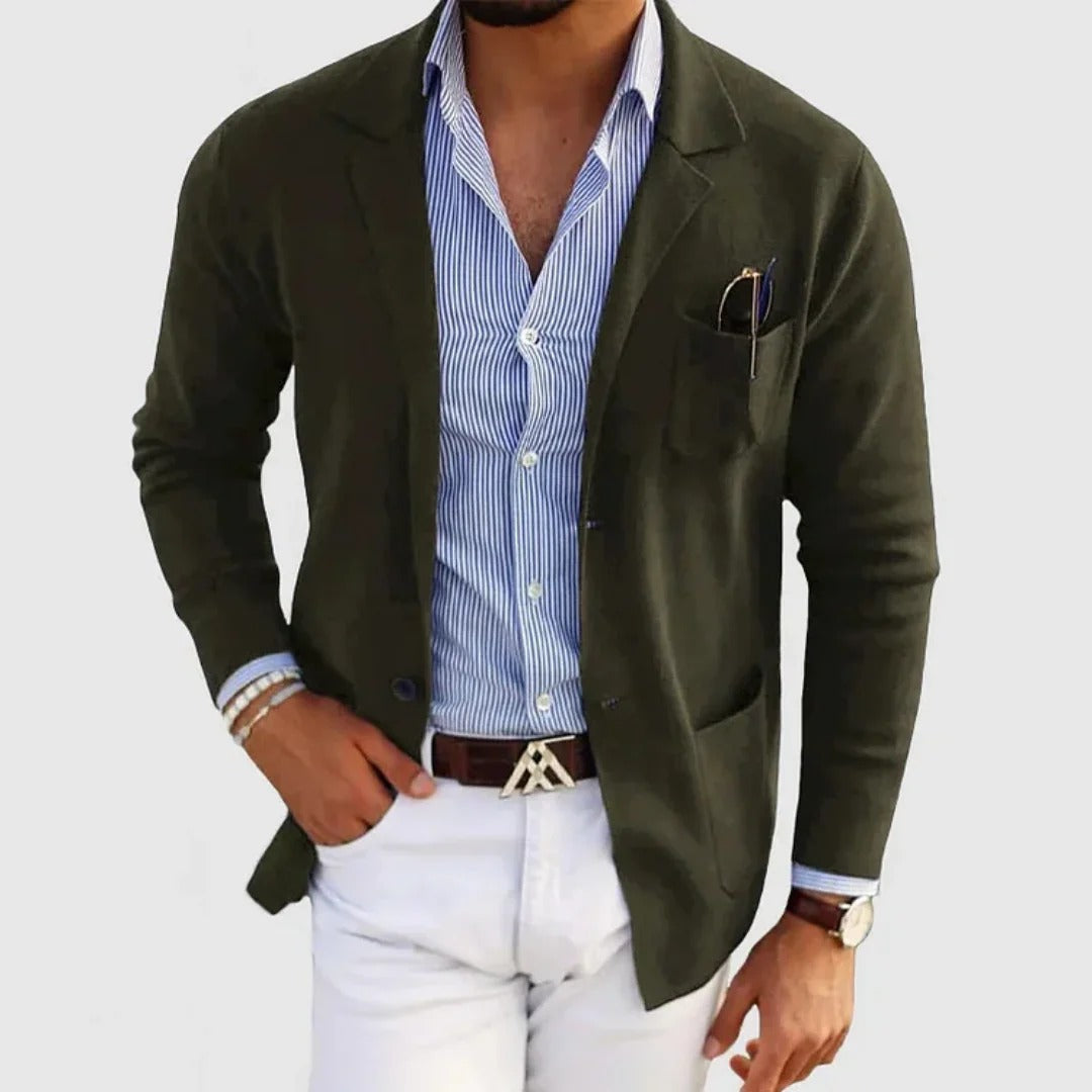 Men’s Smart Blazer with Shirt Set Casual Tailored Outfit