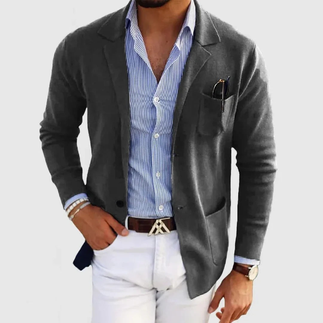 Men’s Smart Blazer with Shirt Set Casual Tailored Outfit
