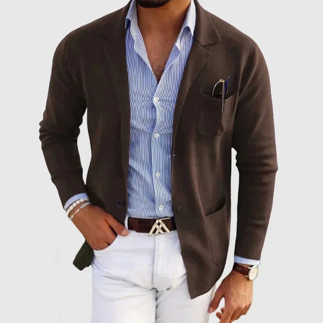 Men’s Smart Blazer with Shirt Set Casual Tailored Outfit