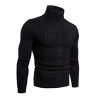 Men’s Winter Turtleneck Jumper Merino Wool Cable Knit Sweater