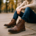 Men’s Premium Vintage Leather Boots Classic Lace Up Ankle Design
