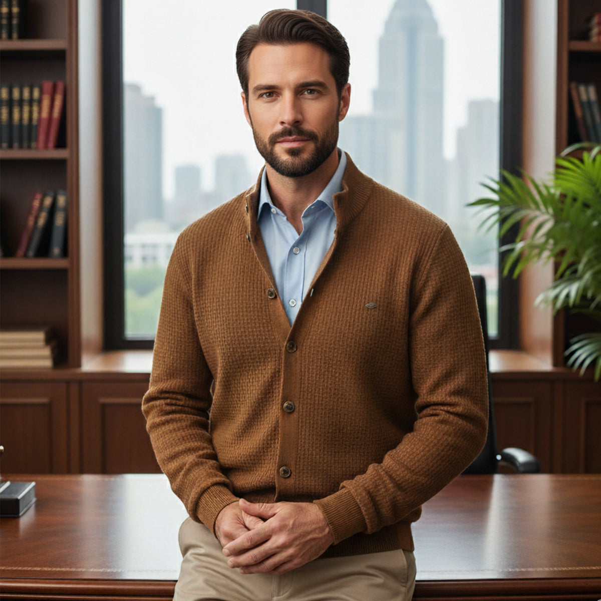 The Caernarfon Casual Button Up Knitted Men's Cardigan