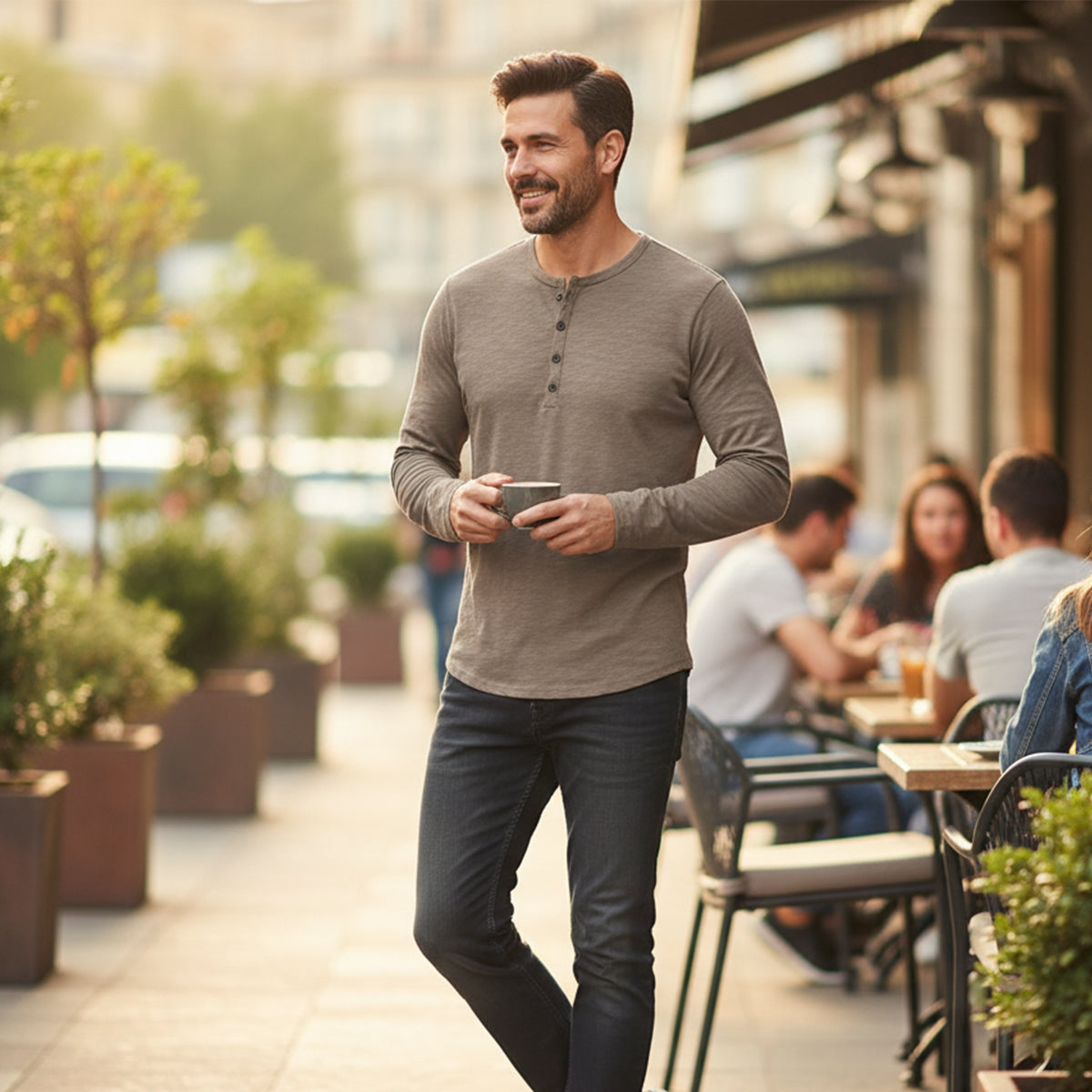 The Cromwell Long Sleeve Cotton Polo for Men