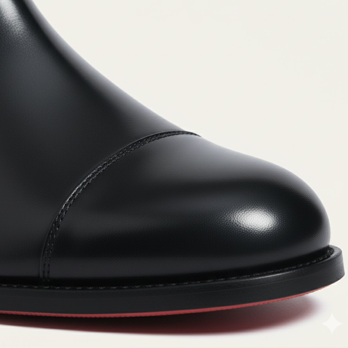 Men’s Black Leather Chelsea Boots Premium Red Sole Accent Design