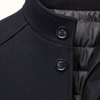 Men’s Wool Blend Winter Coat Smart Stand Collar Button Up Jacket