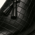 Men’s Black Leather Mule Loafers Premium Slip On Old Money Style