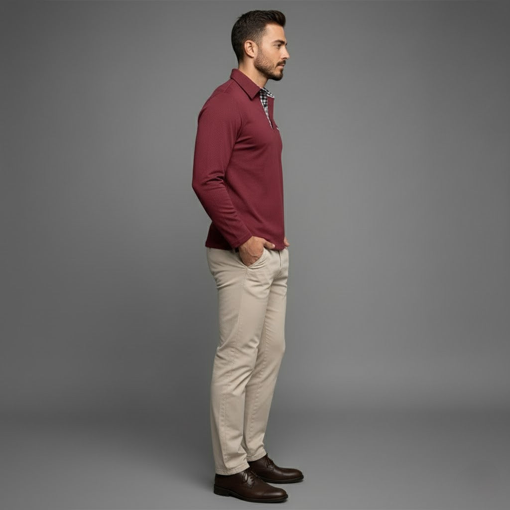 Ethan | Men's Long Sleeve Winter Polo Shirt