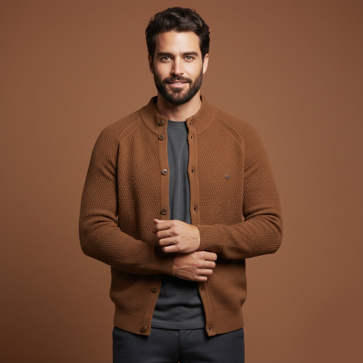 The Caernarfon Casual Button Up Knitted Men's Cardigan